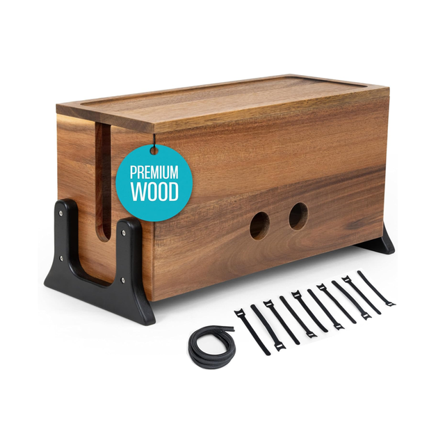 Large Wooden Cable Management Box