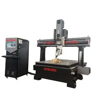 Jinan 4 trục chế biến gỗ CNC 4*8 ft Swing trục chính máy khắc CNC