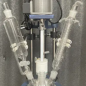 1-200l Fabrikant Op Maat Gemaakte Mantel Piloot Dubbellaags Glazen Reactor Hoge Efficiëntie Glas Chemische Reactor