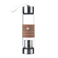 Botella de agua potable de vidrio borosilicato para té, portátil, a la moda, deportiva, con filtro de té, venta directa de fábrica
