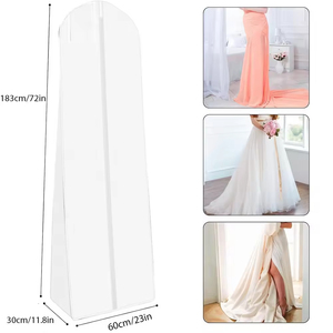 <span class=keywords><strong>Housse</strong></span> de vêtement <span class=keywords><strong>longue</strong></span> pour <span class=keywords><strong>robe</strong></span> de mariée, imperméable, pliable, sur mesure, épaisse, non tissée, pour protéger les vêtements, les manteaux, les costumes - Product Image 3