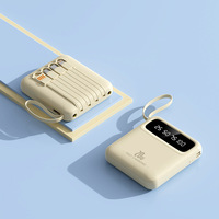 Power Bank Mini 10000mAh Pengisian Cepat Kabel Terintegrasi 20W Portabel Disetujui Maskapai Penerbangan Dengan Layar Daya