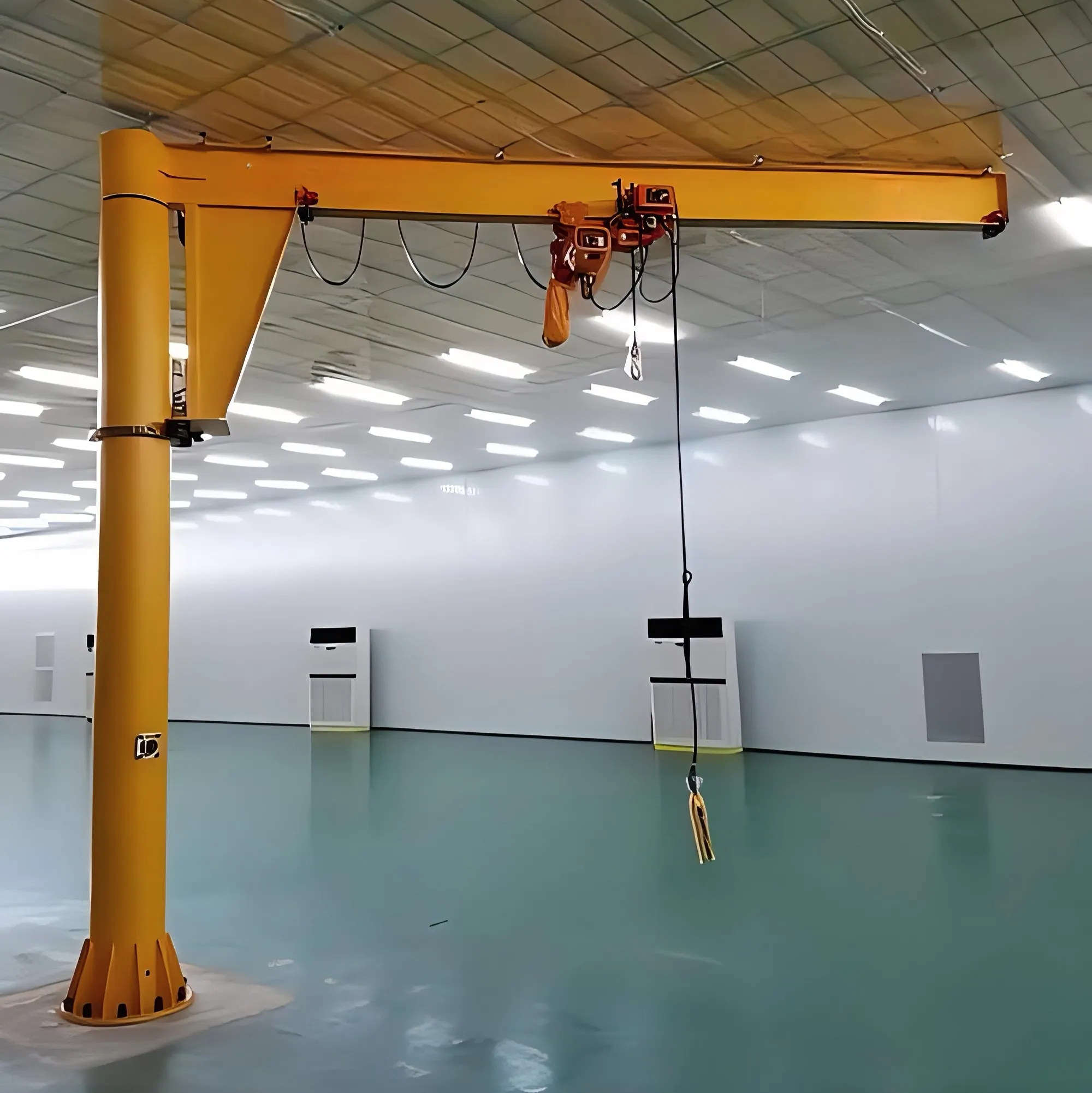 Kualitas Terbaik 500kg 1 ton 2 ton 3 ton 5 ton 10 ton kolom portable bengkel lantai cantilever lengan jib crane dengan hoist untuk dijual