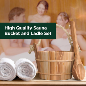 Ensemble seau et louche, fabriqué à la main en <span class=keywords><strong>bois</strong></span> de cèdre, poignée en corde naturelle - Capacité de 1 gallon (4 litres) d'eau - Product Image 5