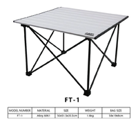 Table de camping pliante portable en alliage d'aluminium XATP avec sac de transport pour pique-nique en plein air