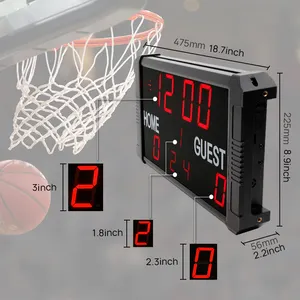 Ganxin spor çetele dijital puan tablosu uzaktan Led kablosuz basketbol puanlama ile taşınabilir 24S saniye saat