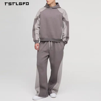 Conjunto Minimalista de Invierno para Hombre, Estilo Techwear, Estampado, Lavado Ácido, Bordado 3D, Sudadera con Pedrería, Pantalones con Franjas Laterales, Algodón Orgánico