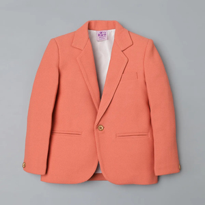 Blazer de Algodón con Textura de Durazno para Niños, Chaqueta Formal Elegante para Fiestas con Tela Premium y Ajuste Cómodo para Niños - Product Image 1