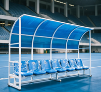 Abri mobile pour équipe de football avec toit en polycarbonate, banc portable pour les joueurs réservistes, pour utilisation sur les terrains de sport et les stades