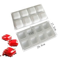 Moules en silicone or fournisseurs chinois Vente en gros Nouveaux produits Gadget de cuisson DIY sans danger pour les bébés Moule à gâteau en silicone 8 cavités pour gelée de savon