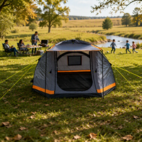 Tente de camping familiale gonflable Oxford avec imperméabilisation trois saisons, ouverture automatique rapide et ventilation respirante