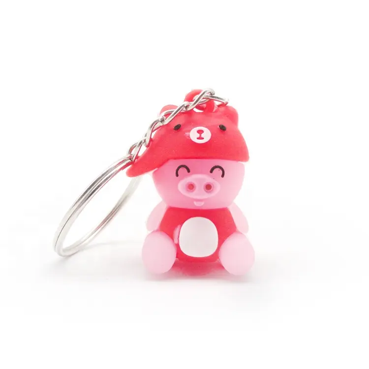 Custom eco-friendly fashional cute cartoon shape soft PVC reflective keychain key ring for bag / backpack / promotional gifts