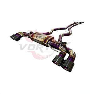 Sistema de Escape Valvetronic Vortex de Titanio Morado Soldado a Mano para G20/G22/G26 M340i/M440i 3.0L, Diámetro de Tubería de 76 mm, Boquillas Negras - Product Image 6