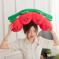 Coussins décoratifs de la série Légumes style Tomates Sam, jouets en peluche doux et poupées de dessin animé en forme de pêche, tomate, cacahuète, oignon vert, champignon