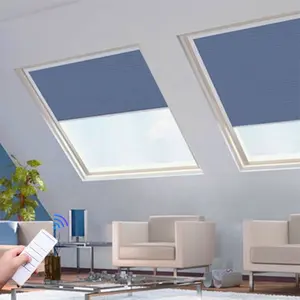 Blackout Fabric Cellular Shades Skylight Shades Motorized Honeycomb Blinds For Sunroom Roof Blinds