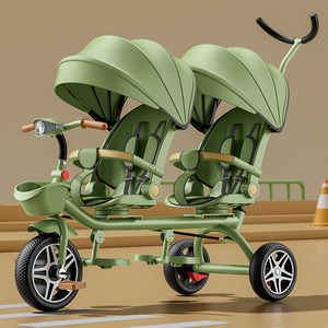 Vente chaude nouveaux enfants bébé Tricycle jumeaux bébé côte à côte Tricycle vélo poussette Double sièges enfants Tricycle - Product Image 3