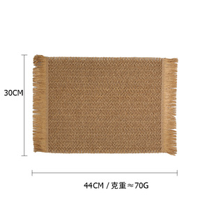 Natural Woven <b>Paper</b> Placemats Heat Insulating Round Solid Color Decorative Mats For Table Setting - Product Image 4