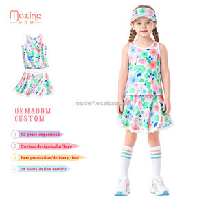 Set di Abbigliamento per Ragazze Maxine Wholesale, Due Pezzi con Gonna a Balze Floreale per Yoga - Product Image 1