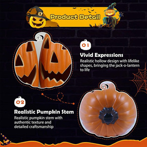 Lanterne Citrouille Décorative pour Halloween, Lumière de Table en Plastique à Piles, 5,5 Pouces, 14 Pouces, 22 Pouces, <span class=keywords><strong>Jack</strong></span> <span class=keywords><strong>O</strong></span>'<span class=keywords><strong>Lantern</strong></span> - Product Image 4