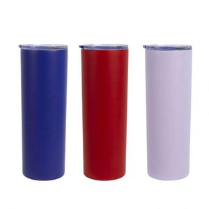 Gobelet isotherme blanc droit de 20 oz en acier inoxydable vierge pour sublimation, avec couvercle et paille, idéal pour les voyages - Product Image 5