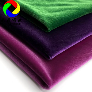 Luxe 95% Polyester 5% Spandex coréen Ks velours 200gsm violet velours tricot matériel tissu rouleau velours tissus pour vêtements - Product Image 2