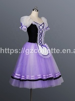 Robe Fille Lilas Fée La Fill De Phar 6 Couches Tulle Doux Flore Professionnelle Tutu Romantique Ballerine Giselle Robe de Danse