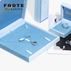 Boîte de présentation de bijoux de luxe en velours pour bracelets, colliers, boucles d'oreilles et bagues, personnalisable avec logo, vente en gros - Product Image 5