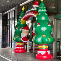 Arche gonflable de Noël Longgang 6m en tissu Oxford résistant au soleil avec Père Noël et sapin pour la promotion et la décoration des centres commerciaux