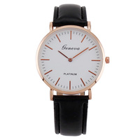Montre-bracelet à quartz ultra-fine et simple pour homme, style Genève, vente en gros