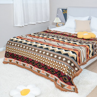 DaiRui Cousu Frange Camping En Plein Air Couverture Tapis De Pique-Nique Jacquard Tissé Frange Décoré Tapis Tout-coton Tapis De Sol En Gros