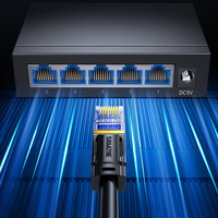 SAMZHE - Divisor de Red Metálico de 10/100/1000 Mbps y 5 Puertos, 10 Gbps, para Ampliar la Red de Monitoreo en Dormitorios de Empresas