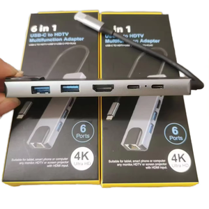 Estación de acoplamiento UNIEAN tipo C PD100W Hub Usb C Hub 8IN 1 USB C3.0 Hub UHD 4K30Hz 8 puertos 100Mbps para red de Iphone a PC - Product Image 1