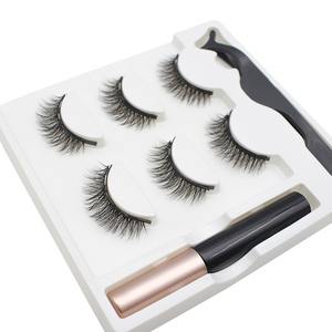 3 paires de Faux Cils magnétiques faits à la main en vison, <span class=keywords><strong>Eyeliner</strong></span> magnétique, ensemble de maquillage de beauté, Faux Cils courts, sans colle - Product Image 1