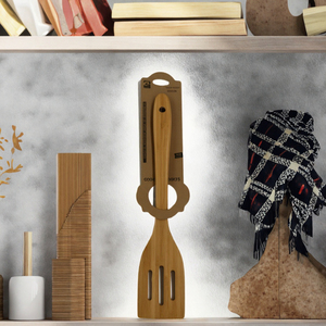 Ensemble de cuisine en bois de teck et d'acacia à long manche, ustensiles de cuisson de haute qualité pour casseroles, poêles et friteuses, comprenant une cuillère à soupe et une spatule, sans danger pour les aliments - Product Image 2
