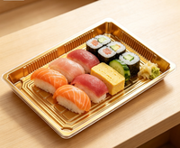 Boîte à sushi en plastique PET de haute qualité pour emporter, emballage à emporter, livraison rapide, plateau à sushi en plastique jetable personnalisé