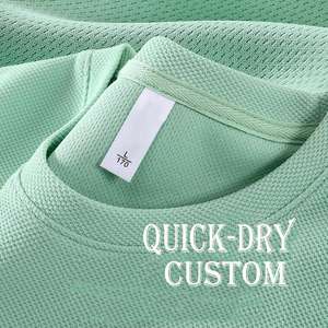 Camiseta Deportiva Personalizada con Logotipo para Hombre, Estilo Casual Vintage, Manga Corta, Cuello Redondo, Patrón Geométrico 3D, Tacto Suave de Seda, para Gimnasio, Correr, Económica - Product Image 1