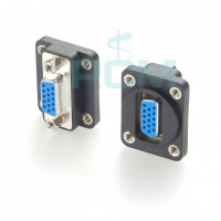 Adaptateur de changement de sexe pour prise VGA à montage sur panneau Coupleur VGA HD15 Adaptateur de cloison femelle à femelle D-Sub 15pin Prise en charge des commandes en gros