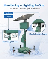 Torre de CCTV Móvil con Energía Solar Fuera de la Red, Mástil de Elevación Manual de 4 m, Torre de Monitoreo Remoto para Obras de Construcción