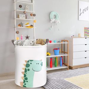 Folding Laundry Basket Cartoon Round Storage <b>Hamper</b> <b>Large</b> Capacity Collapsible Clothes Toy Basket Waterproof Organizer - Product Image 3