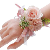 NINI Set Korsase Bunga Mawar Buatan Tangan Set Korsase Buatan Tangan Bunga Tangan Pengantin Pria Boutonniere Bunga Pernikahan