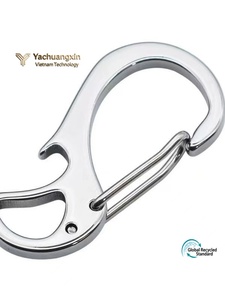 Stainless Steel Snap <b>Hook</b> Polished Finish Keychain Carabiner <b>Clip</b> - Product Image 2