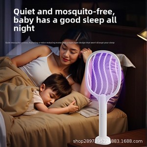 ไม้ตียุงไฟฟ้า 2-in-1 พร้อมหลอดดักแมลง UV แบตเตอรี่ในตัวแบบชาร์จได้ - Product Image 4