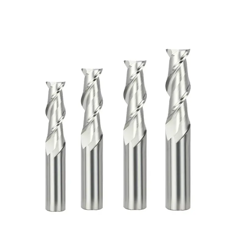 HRC55 2 Flute Milling Cutter Carbide End Mills High Polished Cnc Milling Cutter For Aluminum CNC Machine Cutting Tool