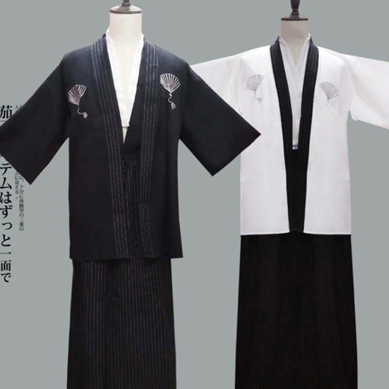 Kimono japonés tradicional para hombre Yukata con Obi novedad