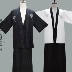 Kimono japonais traditionnel pour hommes Yukata avec Obi Costume de cosplay japonais fantaisie