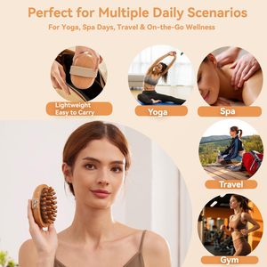 Outils de massage en bois, brosse pour méridiens, Gua Sha, grattoir pour sculpter le corps, réduire la cellulite, drainage lymphatique, raffermissement de la peau - Product Image 5
