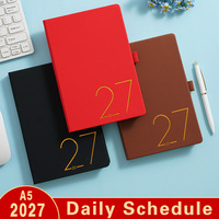 Agenda 2027 Transfronteriza, Planificador Diario de 365 Días, Cuaderno de Gestión del Tiempo, Bloc de Notas de Oficina y Calendario Anual, Regalo de Piel Sintética