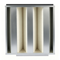 Filter Udara HVAC Efisiensi Tinggi Baru HEPA H13/H14 Lipat Tipe V Bingkai Aluminium Gasket EVA Filter Industri