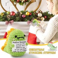 Oferta Especial: Muñeco de Peluche de Dinosaurio de Energía Positiva, Tejido a Mano, de Confort Emocional, Animal de Dibujos Animados, Adorno de Ganchillo Hecho a Mano, 31cm-50cm