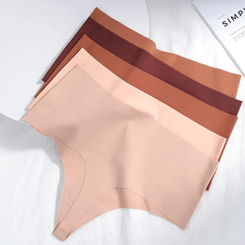 Multiple Different Colors Breathable Ice Silk Seamless Laser Cutting Women Panties Cotton Underwear